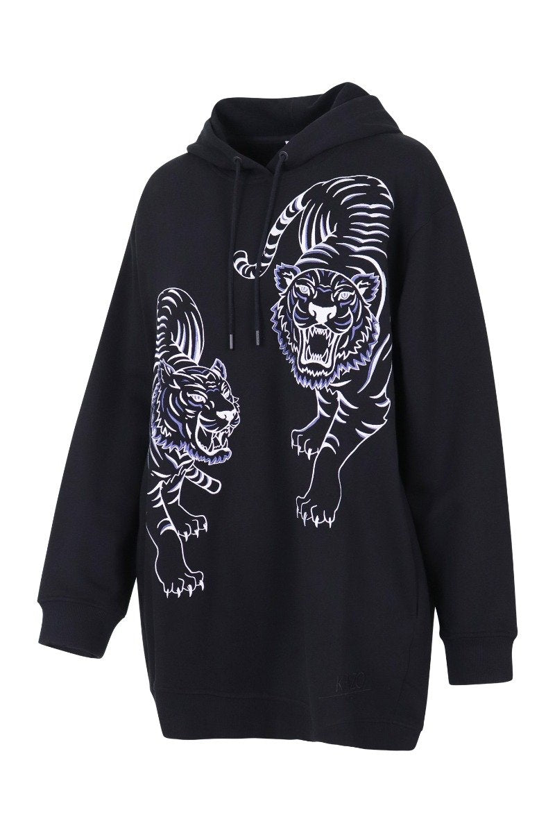 Double Tiger Hoodie Embroidery Tiger Long Sleeves Unisex Men Women