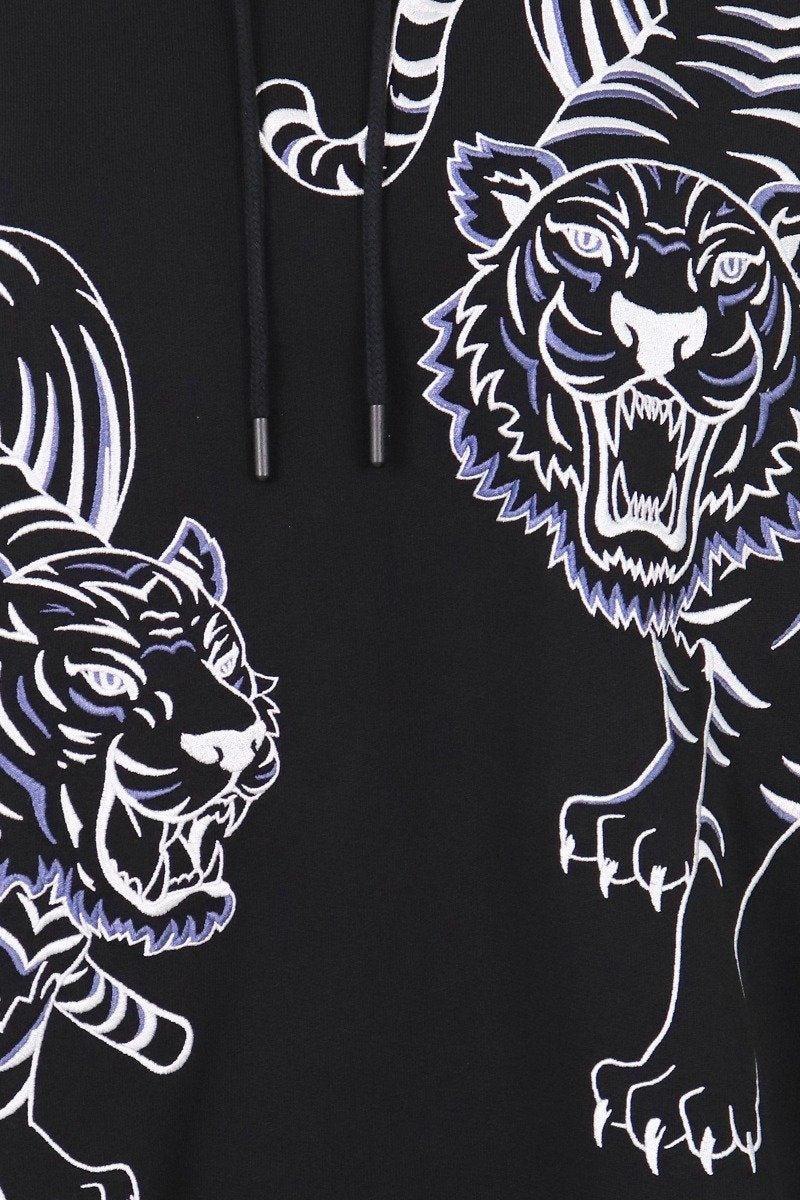 Double Tiger Hoodie Embroidery Tiger Long Sleeves Unisex Men Women