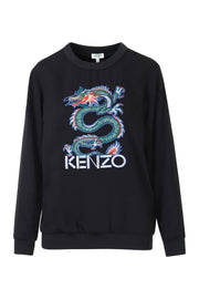 Dragon Top Kenzo Paris Embroidery Long Sleeves Sweater Logo Print