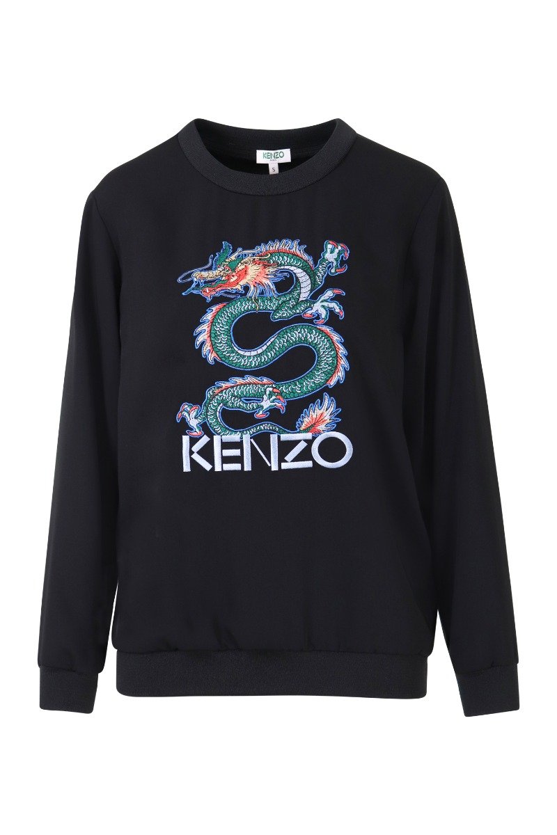 Dragon Top Kenzo Paris Embroidery Long Sleeves Sweater Logo Print
