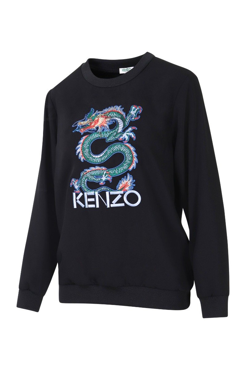 Dragon Top Kenzo Paris Embroidery Long Sleeves Sweater Logo Print