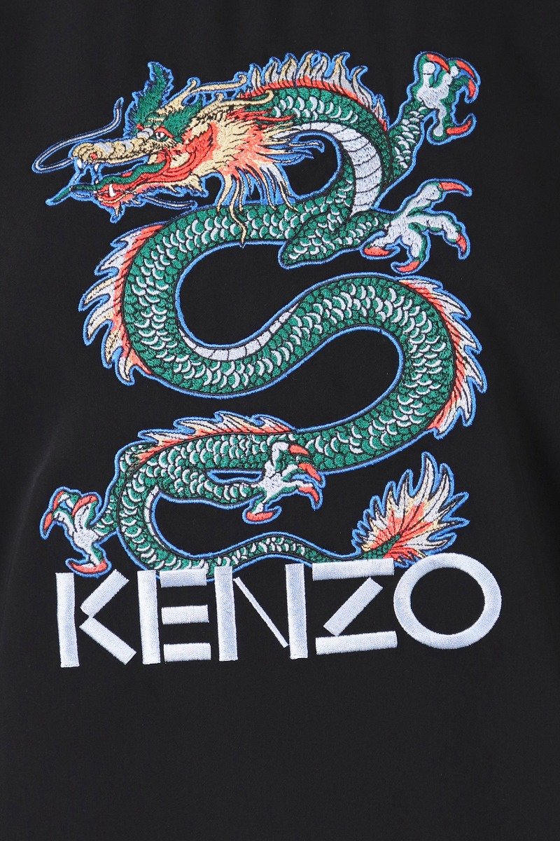 Dragon Top Kenzo Paris Embroidery Long Sleeves Sweater Logo Print