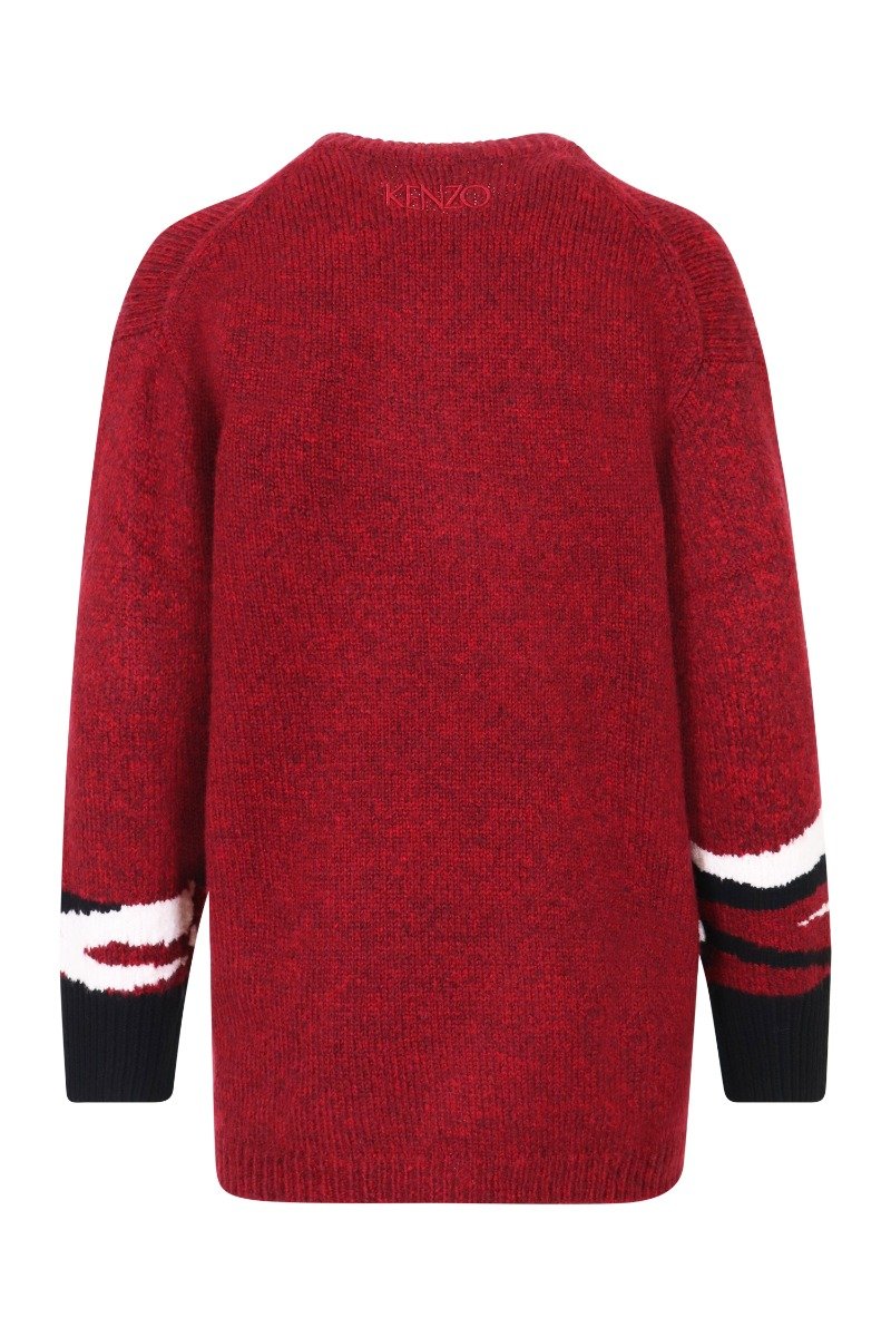 Tiger Head Sweater Women Fashion Kenzo Paris Polyamide Blend Long Sleeve Casual Stylish