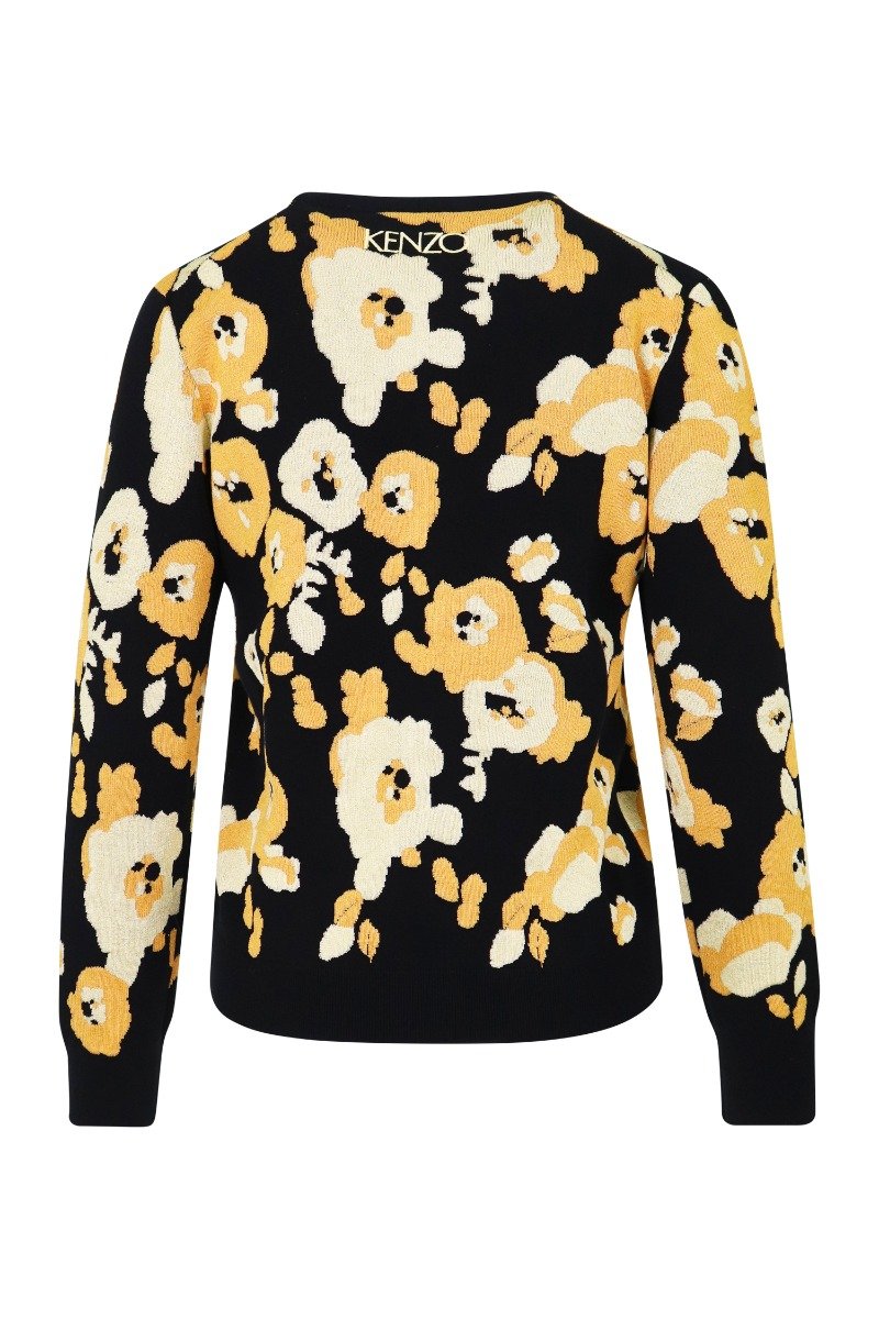 Peonie Jacquard Sweater Women Fashion Kenzo Paris Viscose-blend Long Sleeve Pattern Stylish