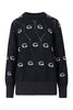 Multi Eye Sweater Women Fashion Kenzo Paris Wool-Blend Long-Sleeve Pattern Casual Comfort