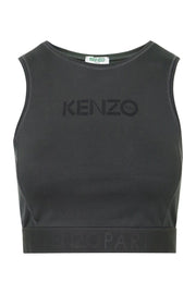 Kenzo Logo Brassiere Round Neckline Casual Fashio Crop Top