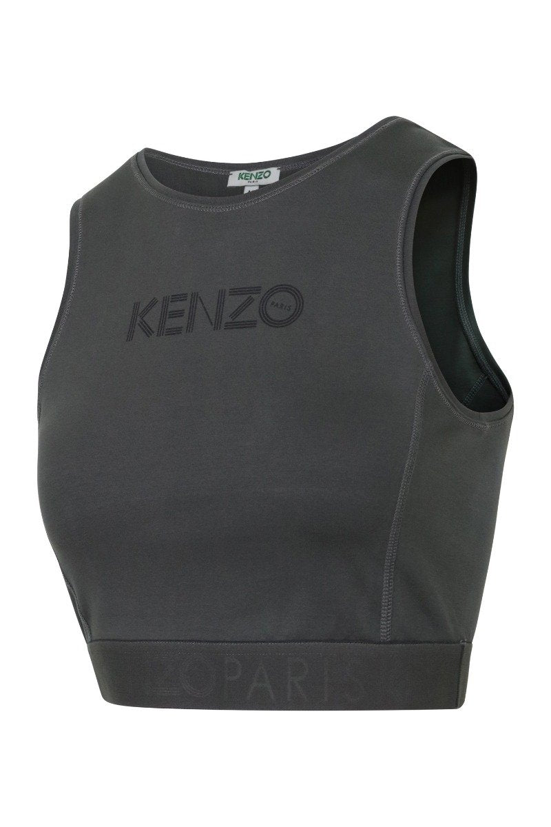 Kenzo Logo Brassiere Round Neckline Casual Fashio Crop Top