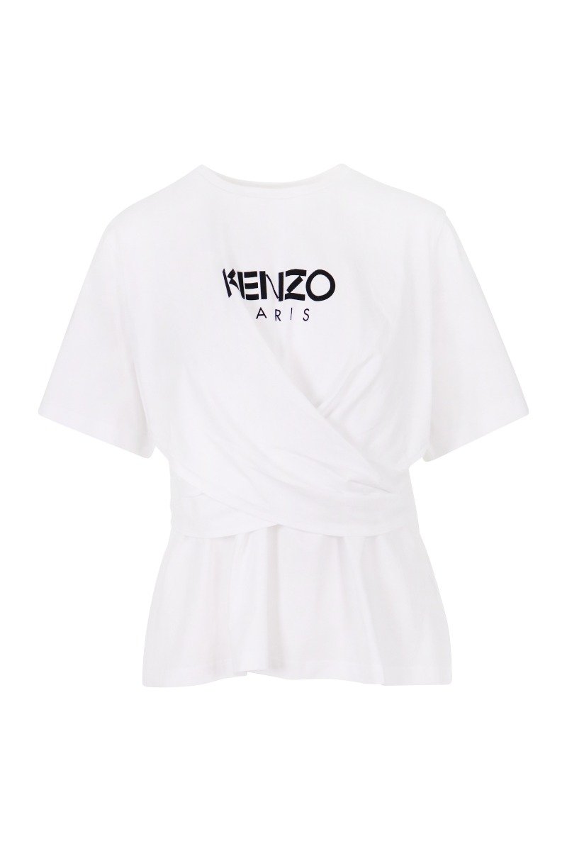 Kenzo Paris T-Shirt Women Fashion Short-Sleeve Cotton Casual Tee Designed Knotted