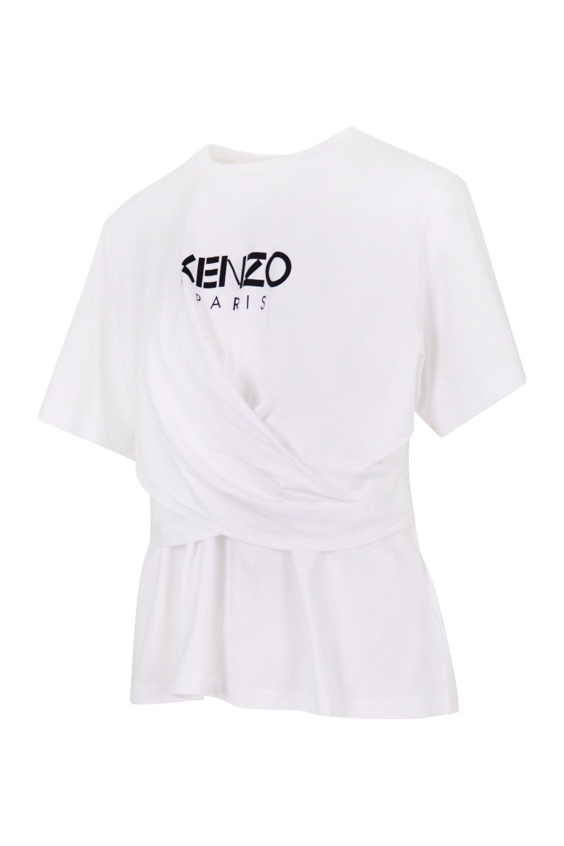 Kenzo Paris T-Shirt Women Fashion Short-Sleeve Cotton Casual Tee Designed Knotted