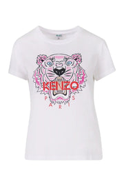 Tiger T-Shirt Kenzo Paris Cotton Short Sleeve Straight Cut Daily Casual Fashion 