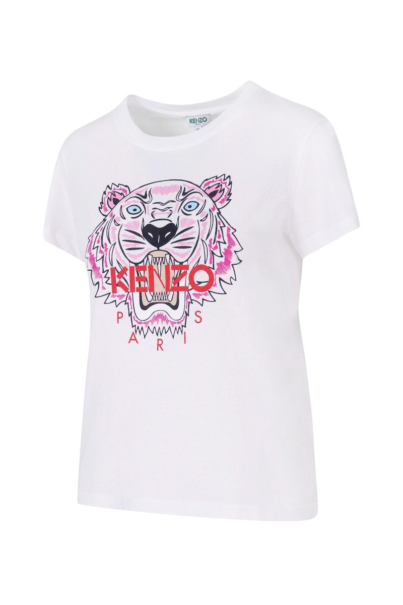 Tiger T-Shirt Kenzo Paris Cotton Short Sleeve Straight Cut Daily Casual Fashion 