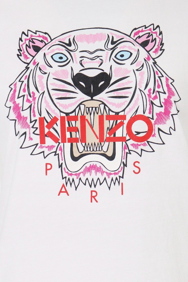 Tiger T-Shirt Kenzo Paris Cotton Short Sleeve Straight Cut Daily Casual Fashion 