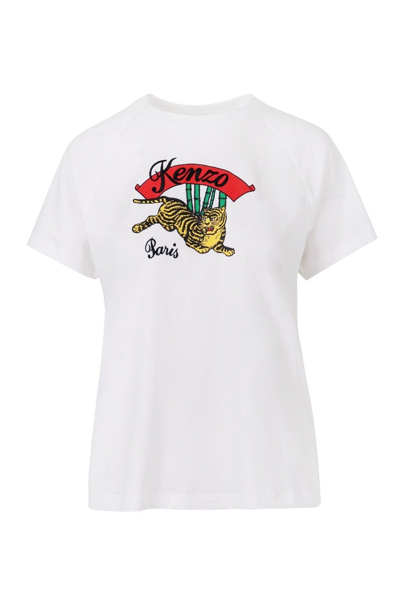 Jumping Tiger T-Shirt Kenzo Casual Basic Cotton Tee