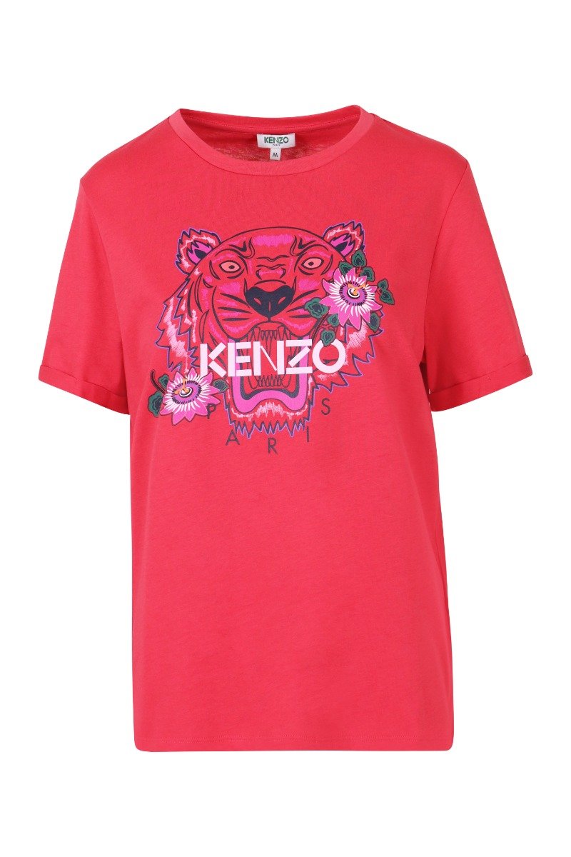 Passion Flower Tiger T-Shirt Women Fashion Kenzo Paris Cotton Short Sleeve Casual Tee