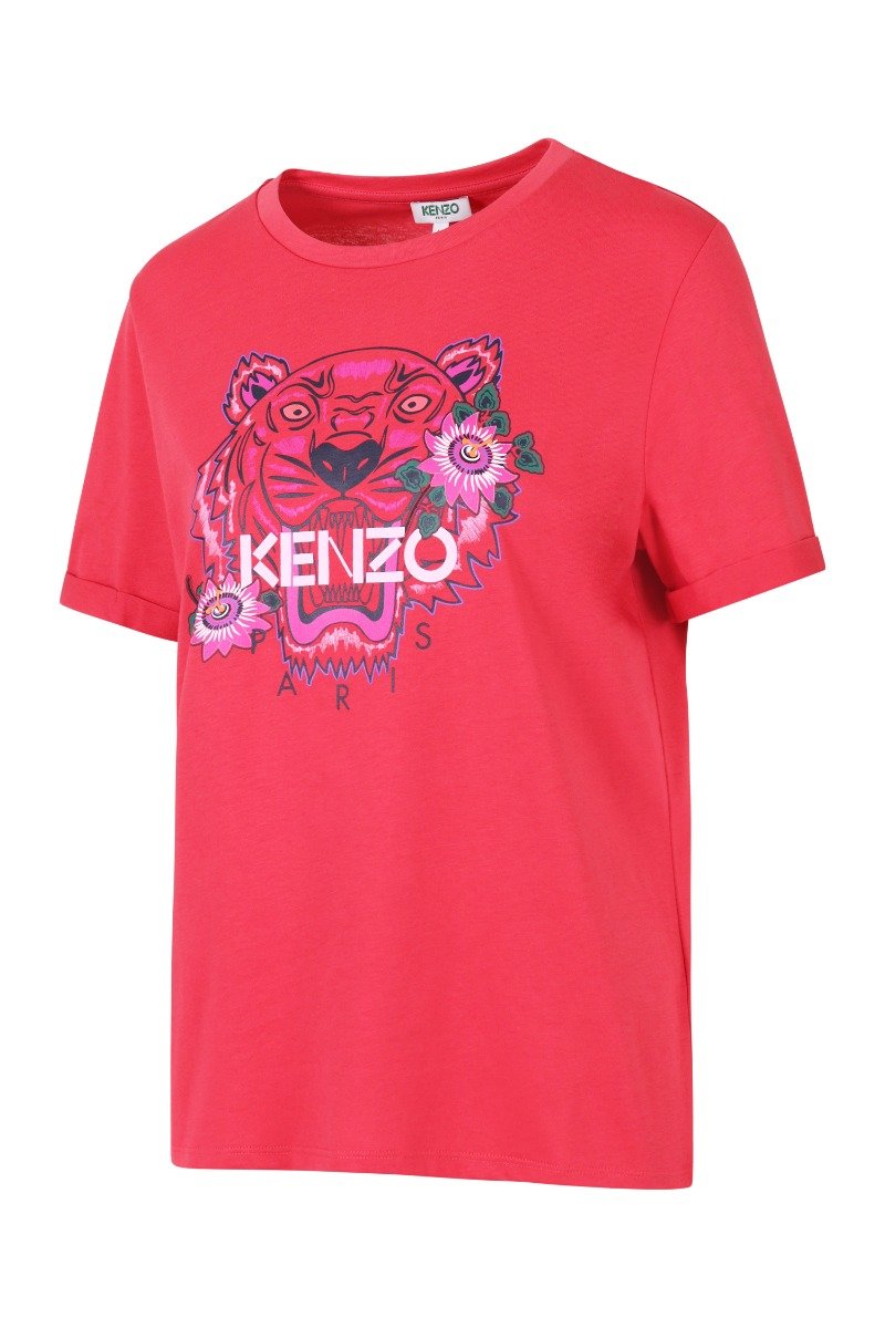 Passion Flower Tiger T-Shirt Women Fashion Kenzo Paris Cotton Short Sleeve Casual Tee