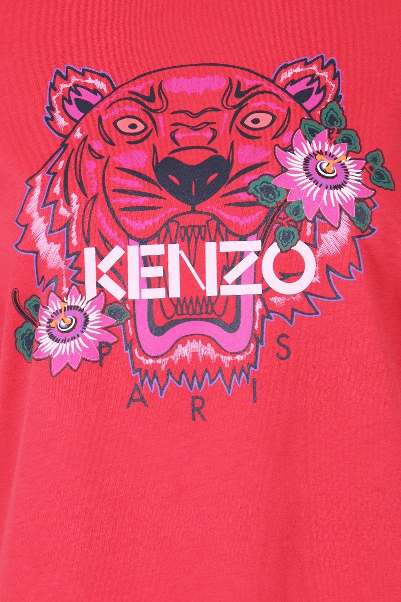 Passion Flower Tiger T-Shirt Women Fashion Kenzo Paris Cotton Short Sleeve Casual Tee