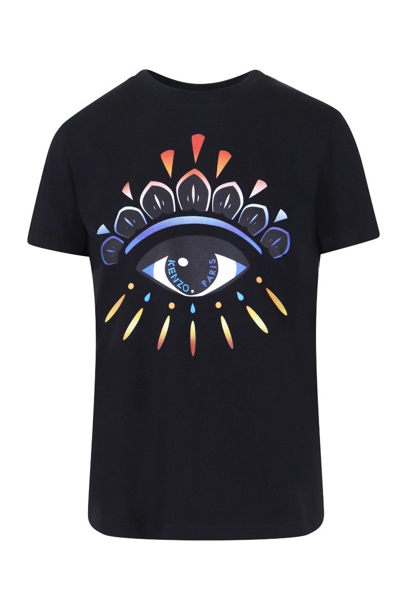 Gradient Eye T-Shirt Kenzo Paris Cotton Fashion Designer Basic Casual Top 