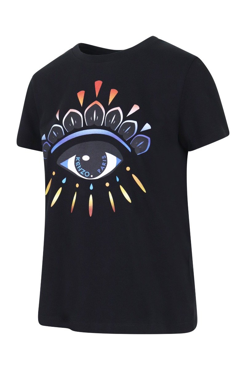 Gradient Eye T-Shirt Kenzo Paris Cotton Fashion Designer Basic Casual Top 