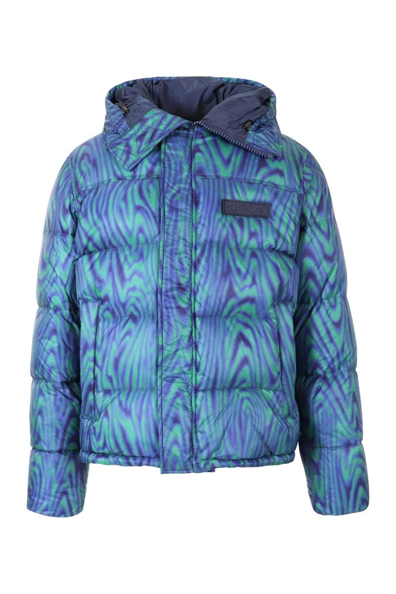 Moire Tiger Jacket Men Fashion Kenzo Paris Nylon Long-Sleeve Outwear Coat Padding
