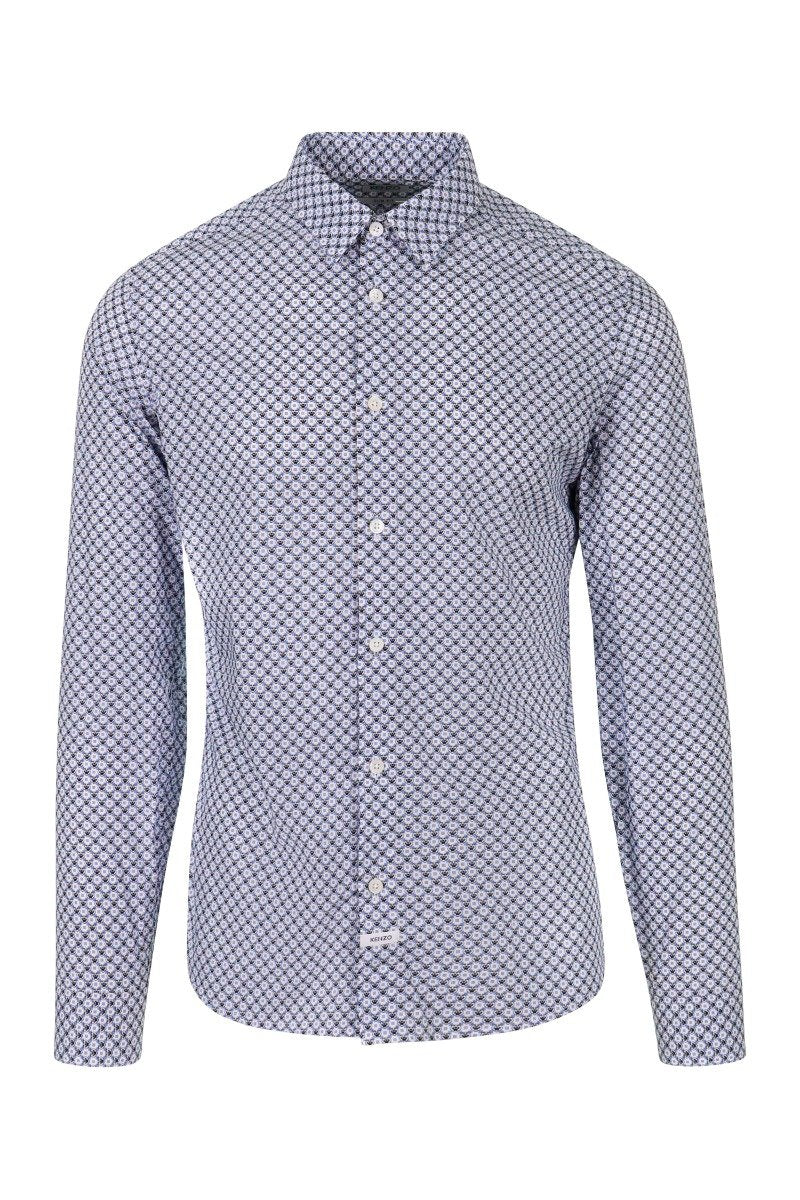 Tiger Monograme Shirt Men Fashion Kenzo Paris Long Sleeve Cotton Slim Fit Formal