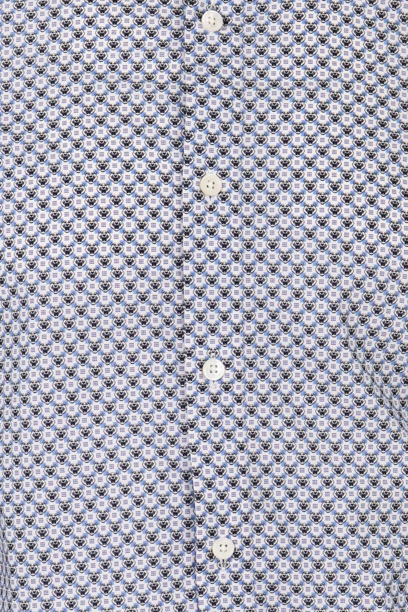 Tiger Monograme Shirt Men Fashion Kenzo Paris Long Sleeve Cotton Slim Fit Formal