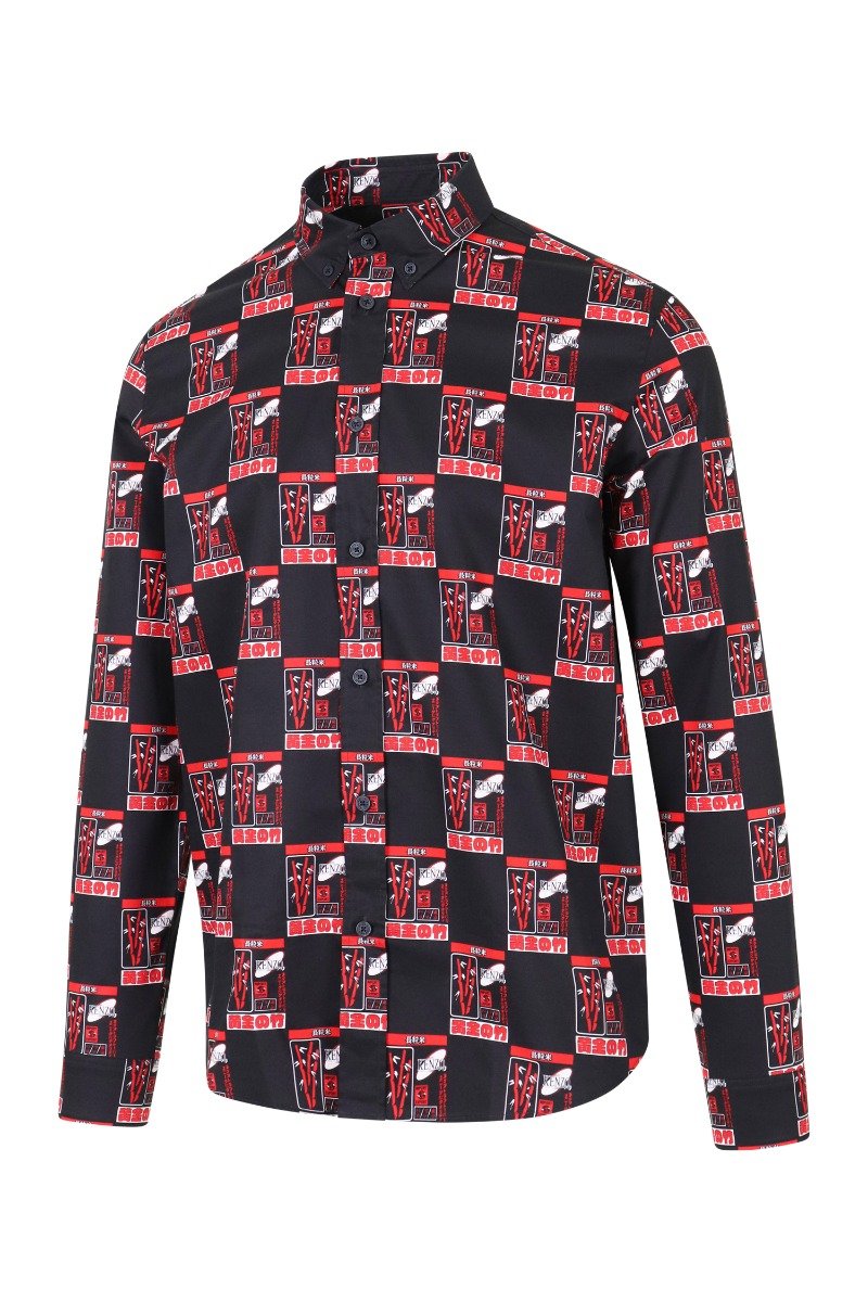 Rice Bag Shirt Men Fashion Kenzo Paris Cotton Long Sleeve Casual Designer