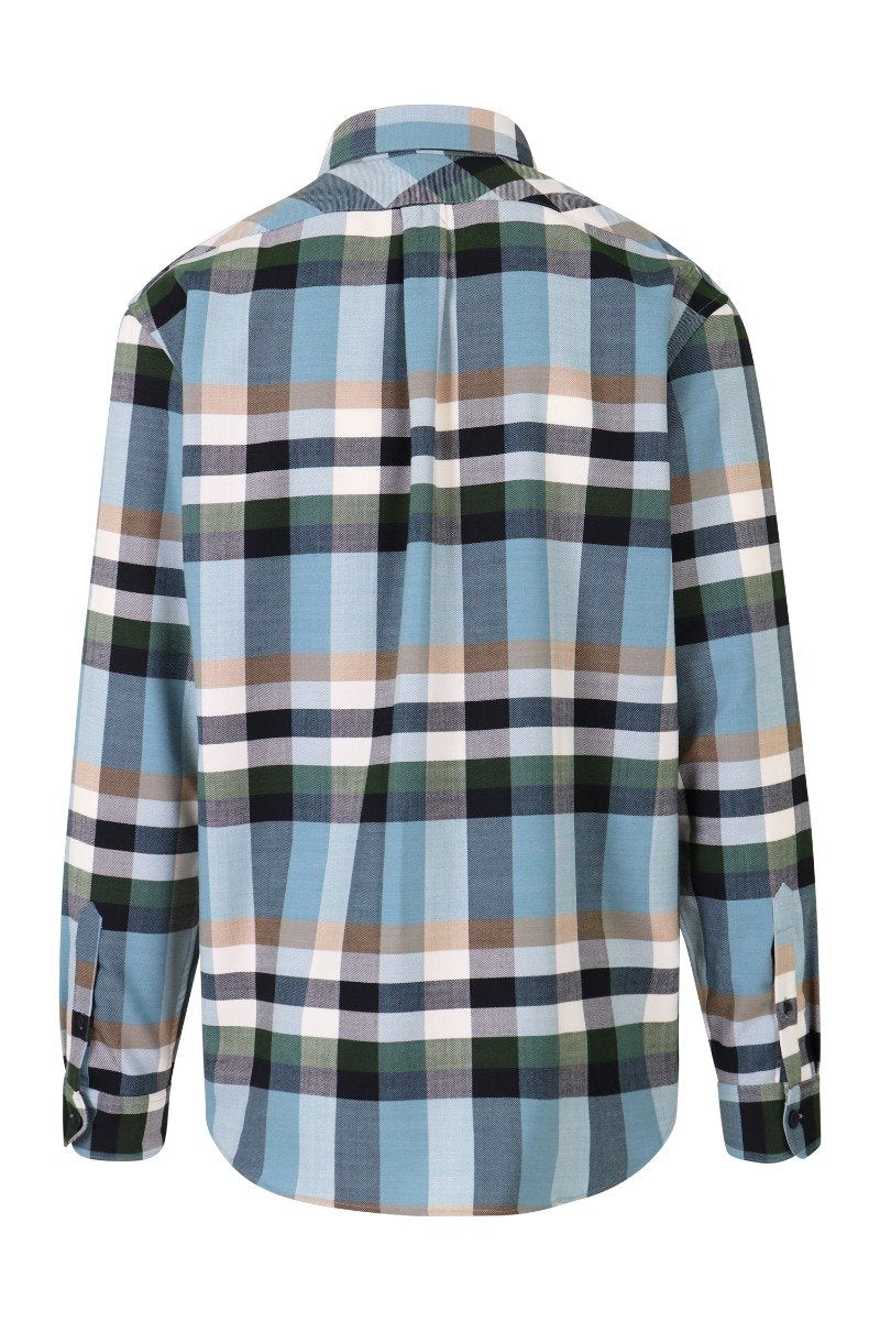 Jumping Tiger Kenzo Polyester Blend Flannel Long Sleeve Shirt 