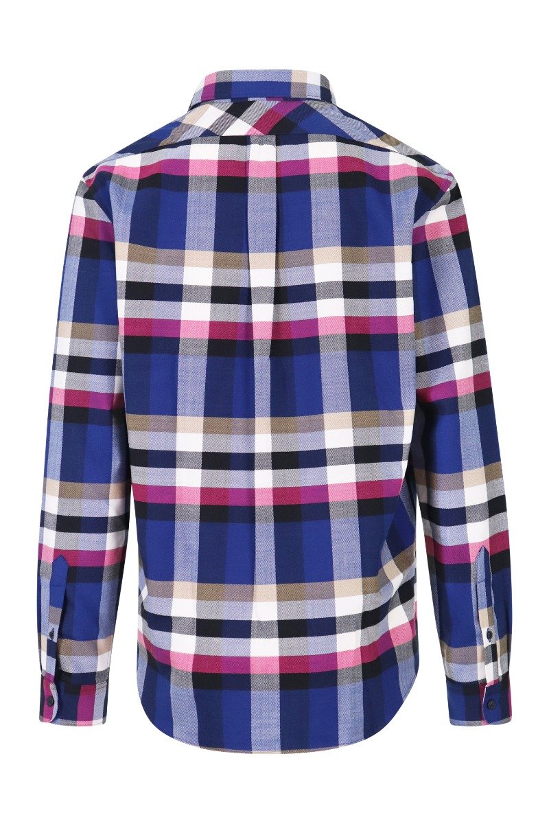 Jumping Tiger Checked Shirt Kenzo Embroidered Long Sleeve