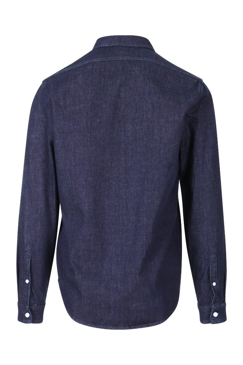 Kenzo Mountain Denim Shirt Men Fashion Long-Sleeve Cotton Casual Trendy Outwear