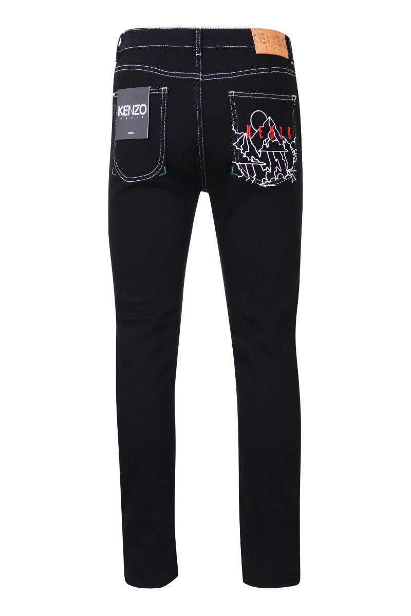 Kenzo Mountain Skinny Jeans Men Fashion Cotton Long-Pants Casual Classic