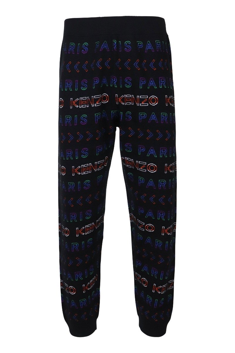 Kenzo Paris Knit Pant Men Fashion Wool-Blend Elastic Long Casual Stylish Trendy