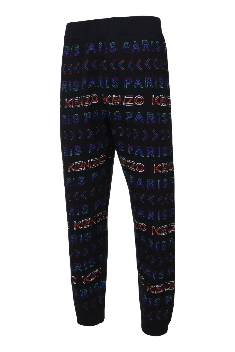 Kenzo Paris Knit Pant Men Fashion Wool-Blend Elastic Long Casual Stylish Trendy