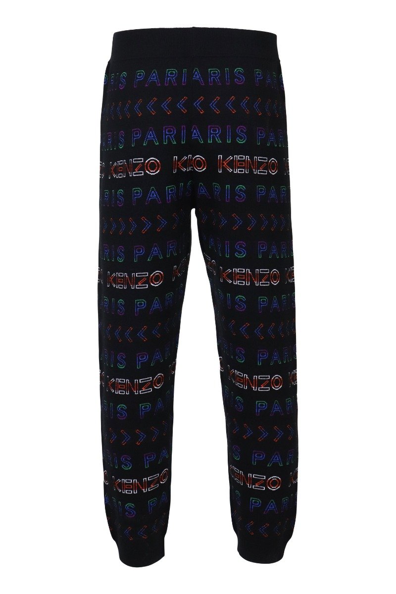 Kenzo Paris Knit Pant Men Fashion Wool-Blend Elastic Long Casual Stylish Trendy