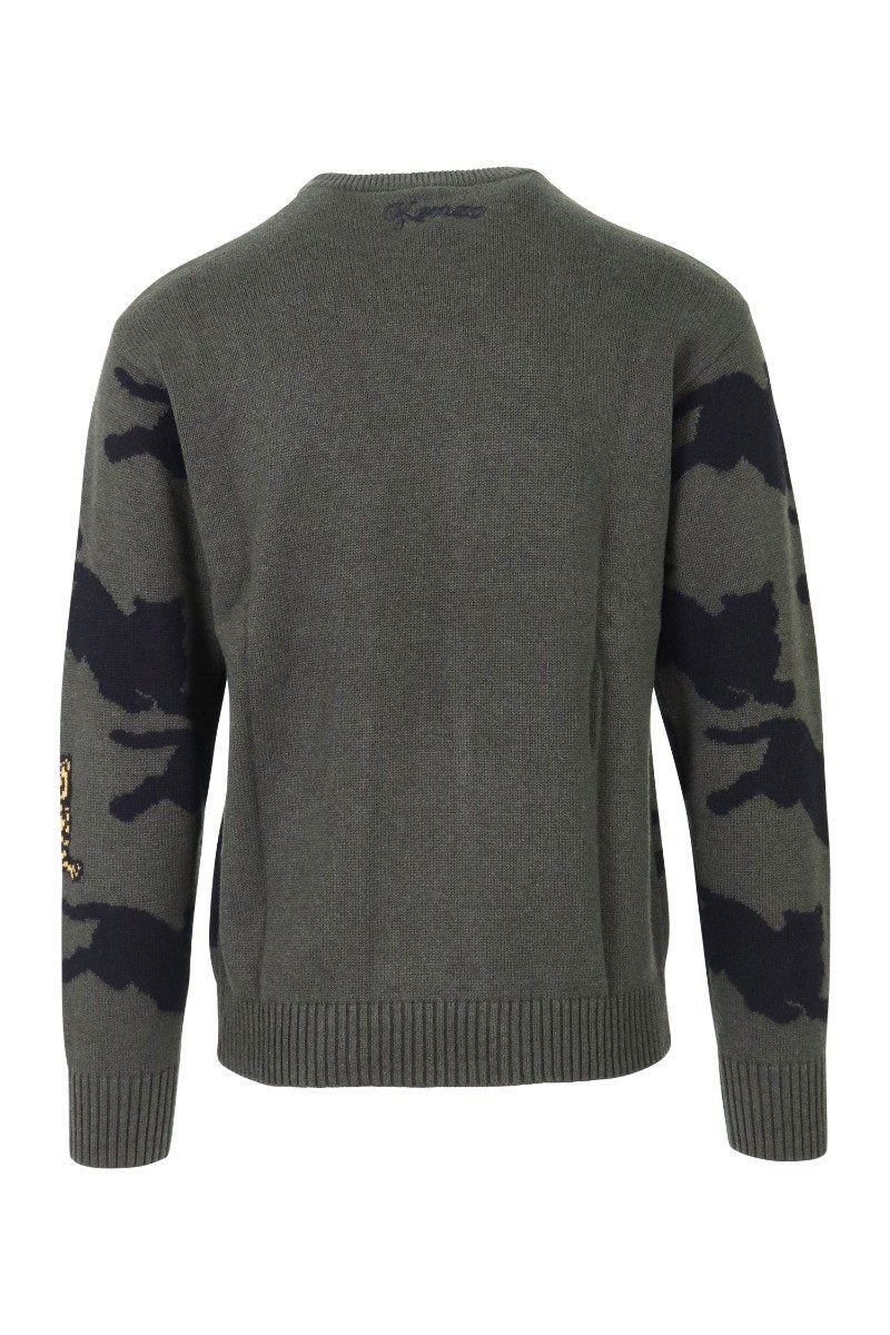 Jumping Tiger Sweater Kenzo Cotton Blend Sweater Embroidery 