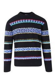 Peruvian Stripes Sweater Men Fashion Kenzo Paris Wool-blend Long-Sleeve Casual Pattern Top
