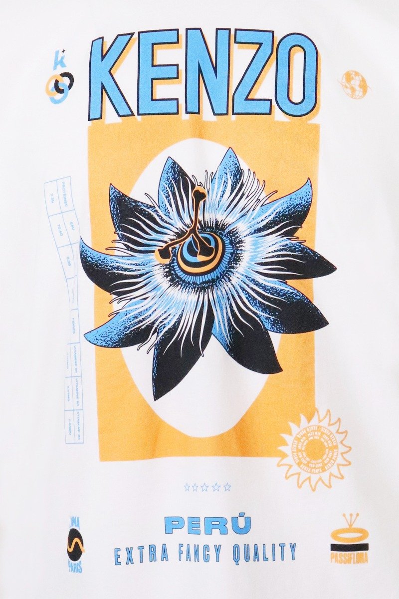 Passion Flower T-Shirt Men Fashion Kenzo Paris Cotton Short Sleeve Casual Tee