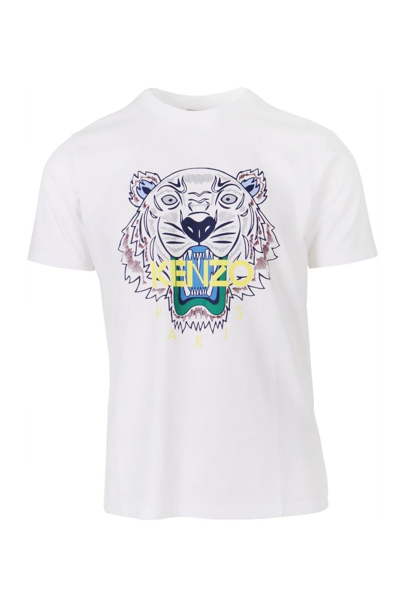 Tiger T-Shirt Kenzo Paris Cotton Short Sleeve Straight Cut Daily Casual Fashion 