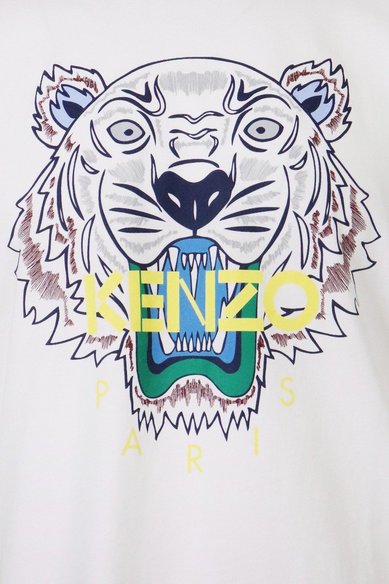 Tiger T-Shirt Kenzo Paris Cotton Short Sleeve Straight Cut Daily Casual Fashion 