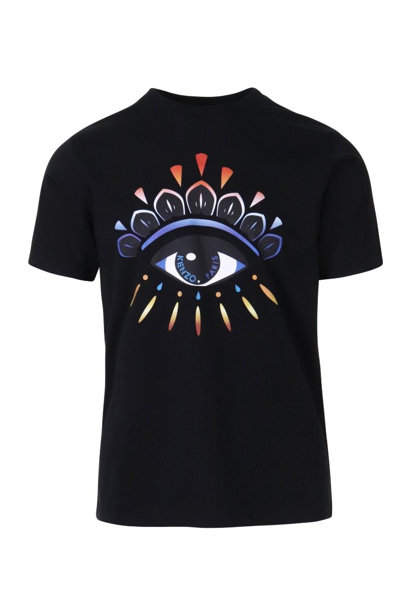 Gradient Eye T-Shirt Kenzo Paris Cotton Fashion Designer Basic Casual Top 