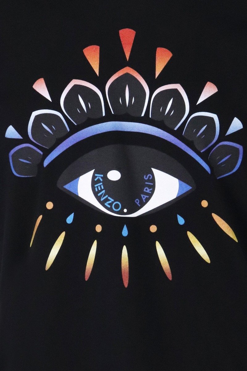Gradient Eye T-Shirt Kenzo Paris Cotton Fashion Designer Basic Casual Top 