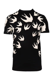 Swallow Signature T-Shirt Men Fashion MCQ Cotton Short Sleeve Top Casual Smart
