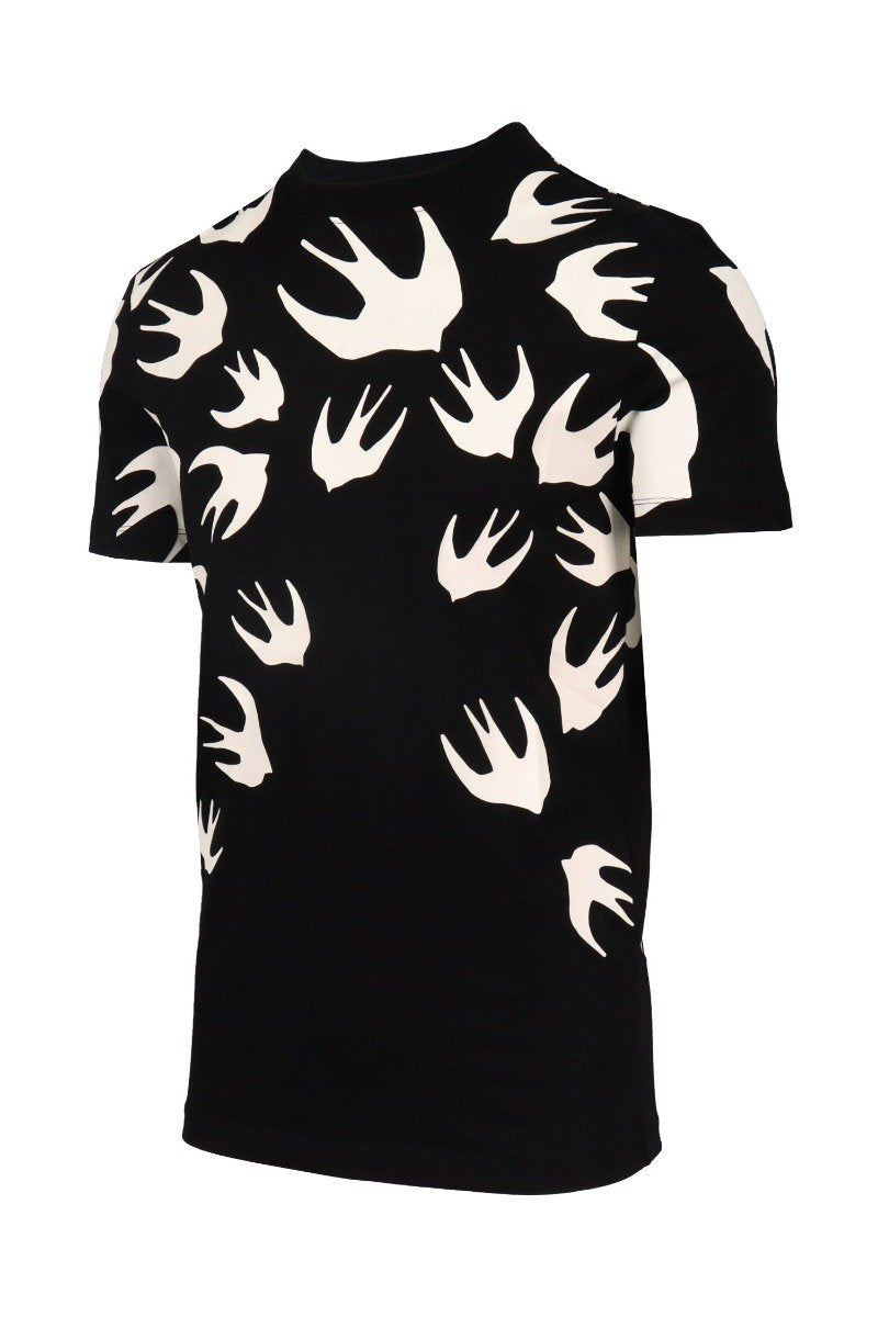Swallow Signature T-Shirt Men Fashion MCQ Cotton Short Sleeve Top Casual Smart