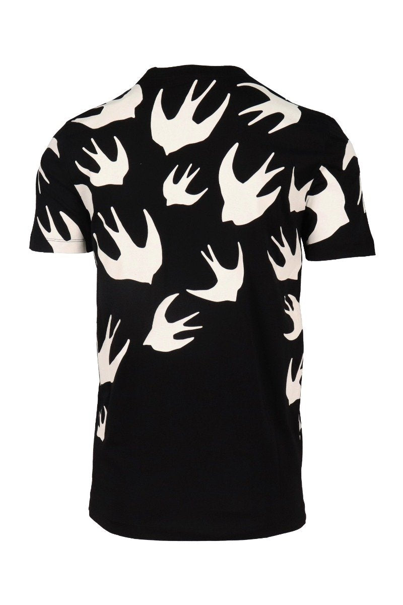 Swallow Signature T-Shirt Men Fashion MCQ Cotton Short Sleeve Top Casual Smart