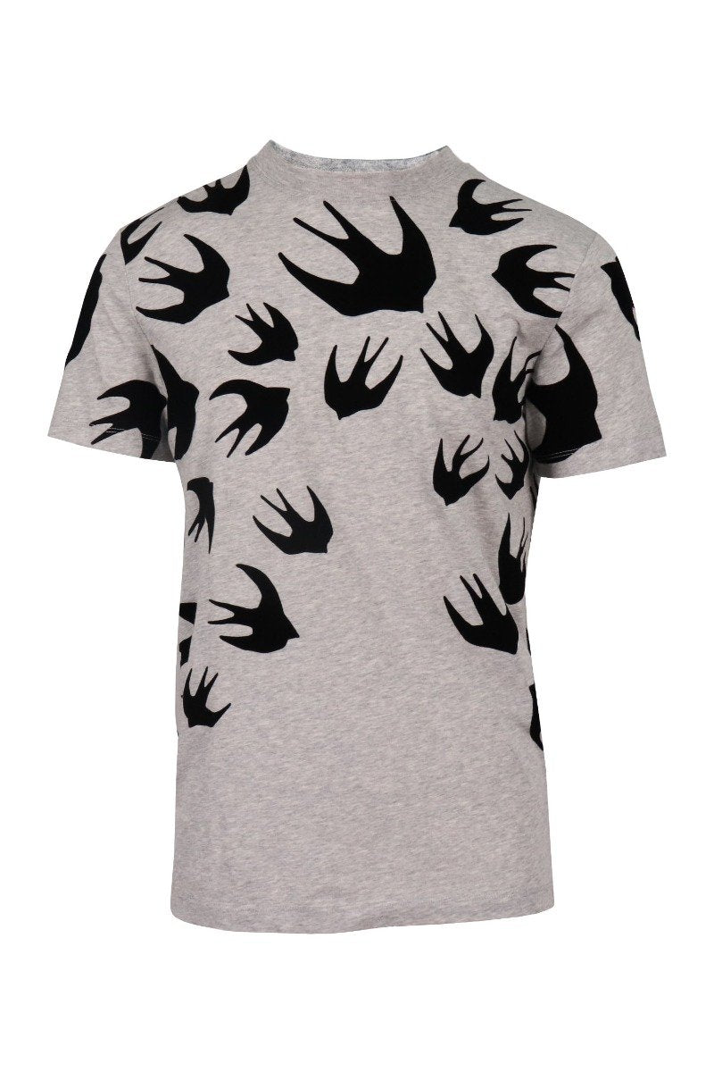 Swallow Signature T-Shirt Men Fashion MCQ Cotton Short Sleeve Top Casual Smart
