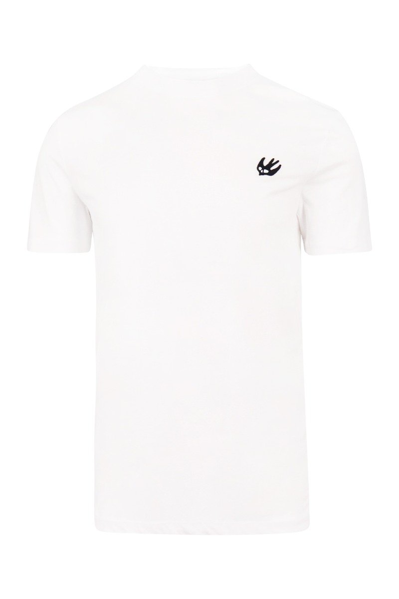 Swallow Badge T-Shirt Men Fashion MCQ Cotton Short Sleeve Top Casual