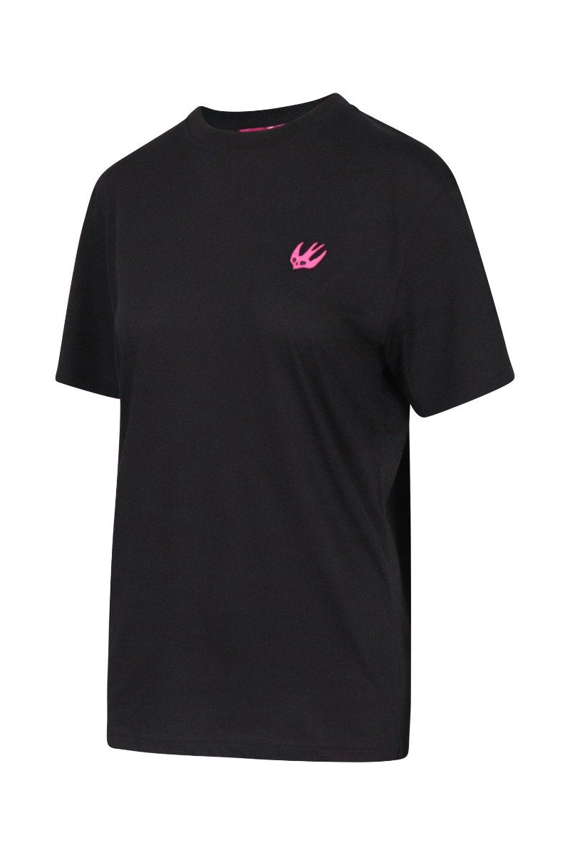 Swallow Badge T-Shirt Women Fashion MCQ Cotton Short Sleeve Casual Top Simple