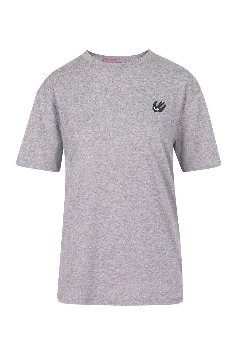 Swallow Badge T-Shirt Women Fashion MCQ Cotton Short Sleeve Casual Top Simple