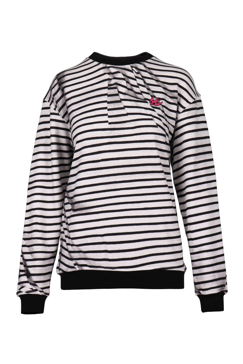 Swallow Sweatshirt Women Fashion MCQ Cotton Long Sleeve Casual Top Stripes