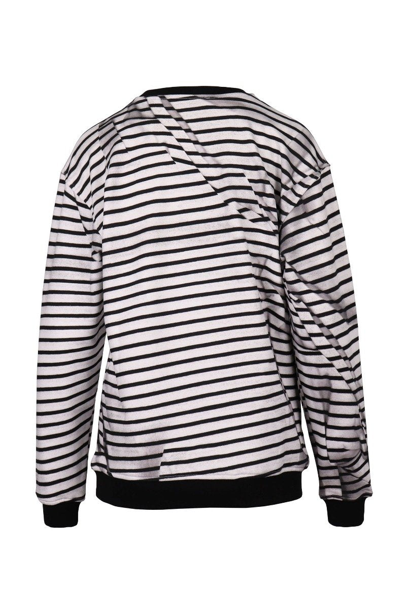 Swallow Sweatshirt Women Fashion MCQ Cotton Long Sleeve Casual Top Stripes