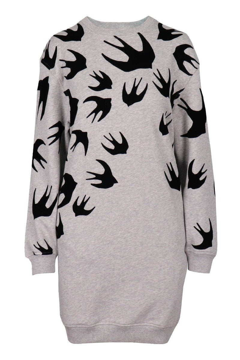 Swallow Sweat Dress Women Fashion MCQ Cotton Blend Long Sleeve Casual Onepiece